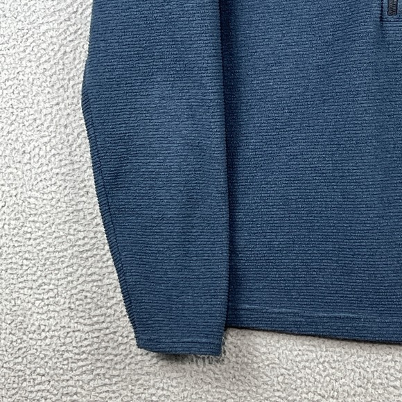 Simms Fishing Products Sweater Mens Small Blue 1/4 Zip Ribbed Chest Pocket - Picture 4 of 12